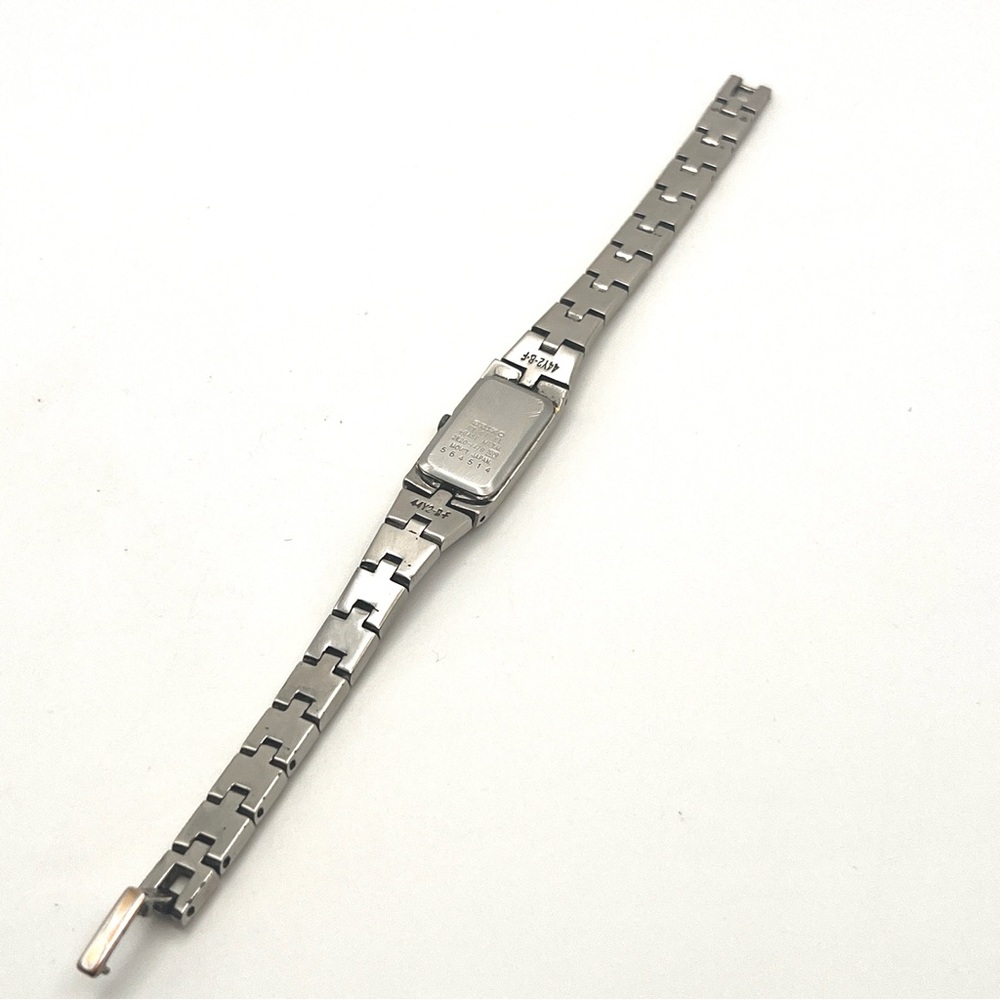 Vintage Seiko Two-Tone Skinny Rectangular Womens Watch New Battery - Picture 8 of 12